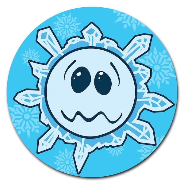 Snowflake Frazzled Circle Corrugated Plastic Sign